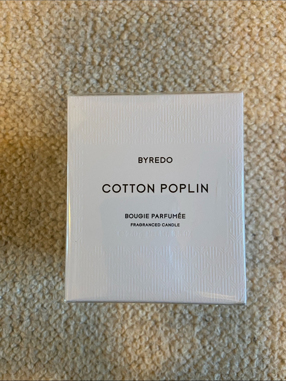 BNIB Byredo Cotton Poplin 8.5oz Candle